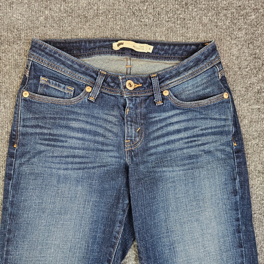 Levis 529 Curvy Straight Leg Jeans Women 6 Dark Wash Denim Mid Rise Flap Pockets - Picture 10 of 11